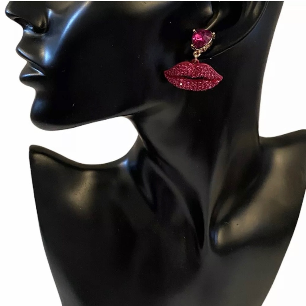 Betsey Johnson Lips & Cheers Mismatch Earrings - Picture 11 of 14